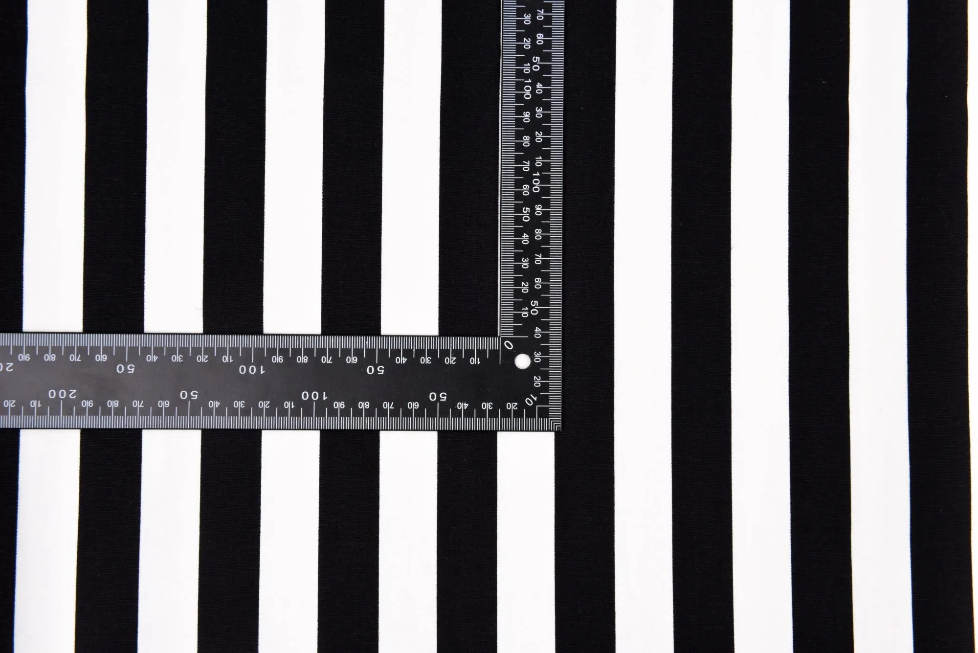 100% Cotton Half Panama Printed Fabric / Canvas printed Fabric /  Black White Thick stripes  Digital Print  Fabric