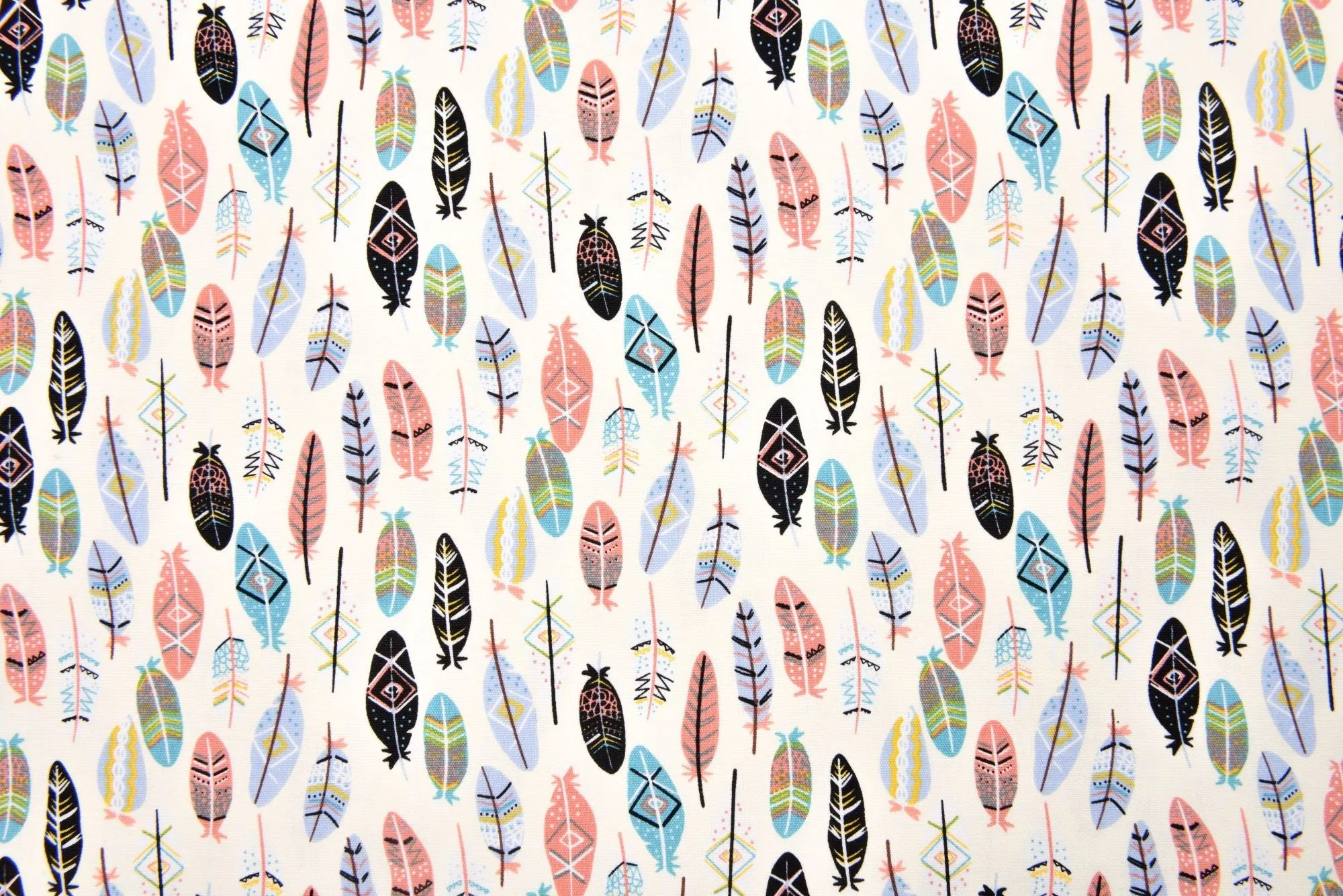 100% Cotton Half Panama Printed Fabric / Canvas printed Fabric / Feather  Digital Print  Fabric