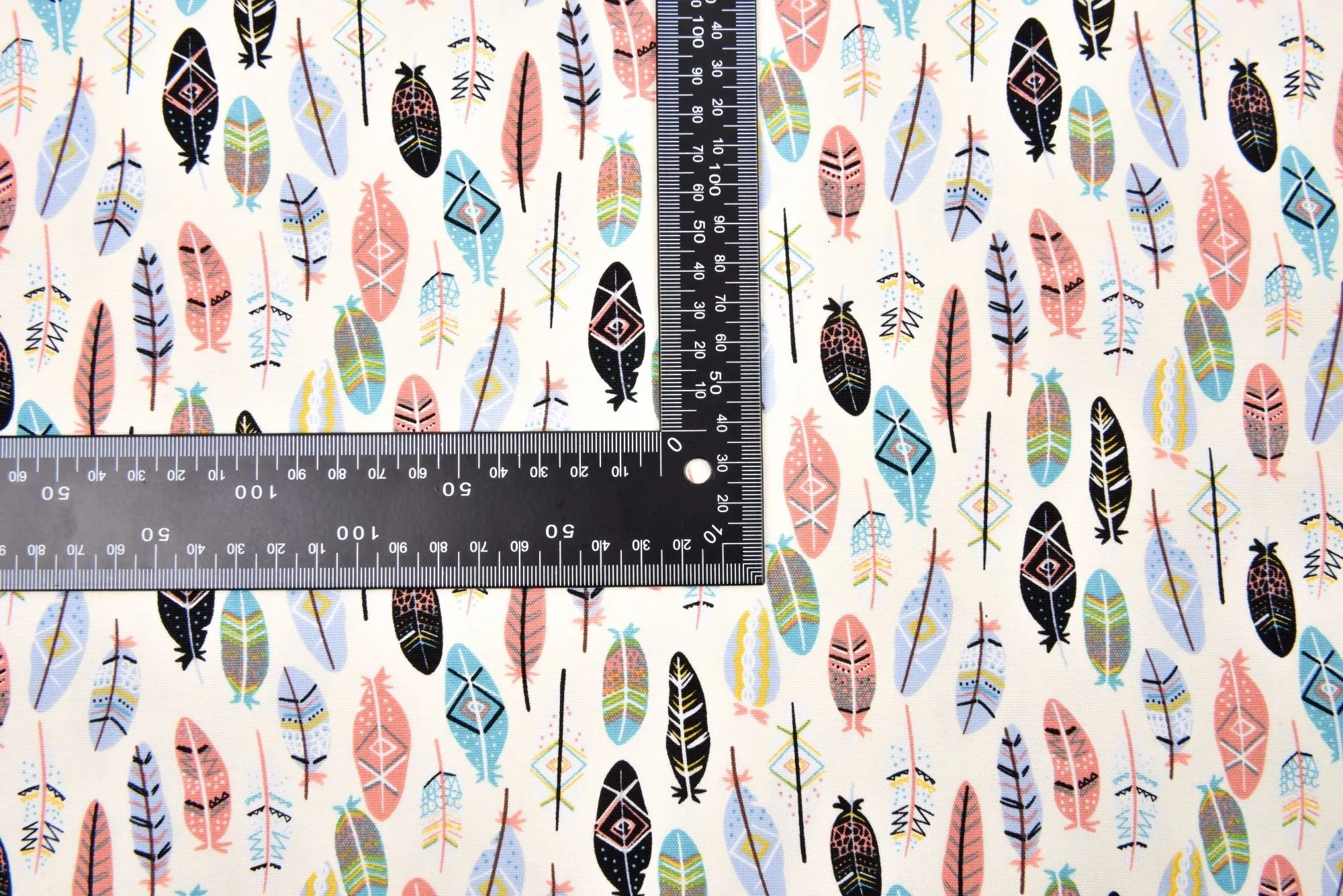 100% Cotton Half Panama Printed Fabric / Canvas printed Fabric / Feather  Digital Print  Fabric