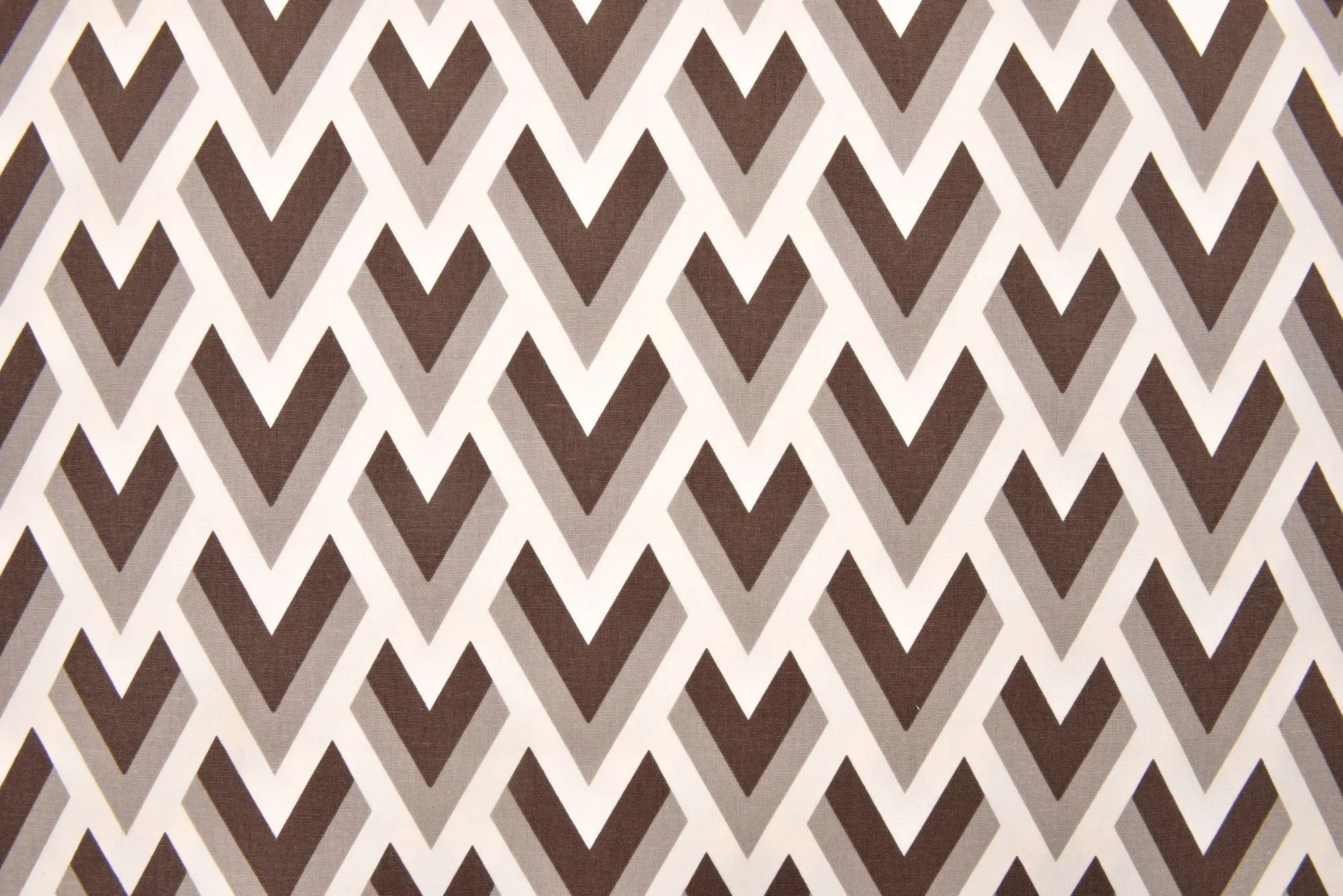 100% Cotton Half Panama Printed Fabric / Canvas printed Fabric /  Grey Zig Zag Digital Print  Fabric