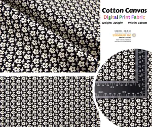 100% Cotton Half Panama Printed Fabric / Canvas printed Fabric /  Small Flores  Digital Print  Fabric