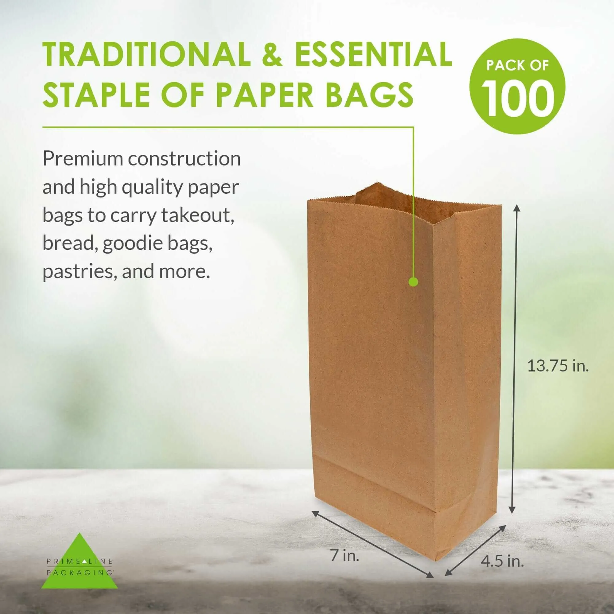 12 LB SOS Paper Takeout Bags