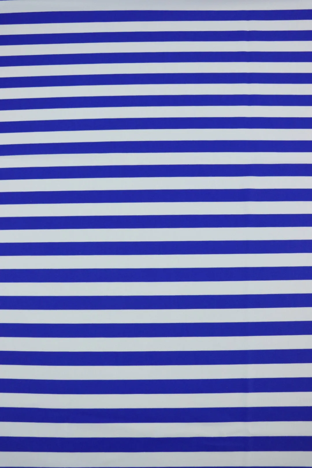 1YD PRECUT; Royal & White 1/2" Horizontal Stripe Nylon Spandex Tricot | Designer Deadstock