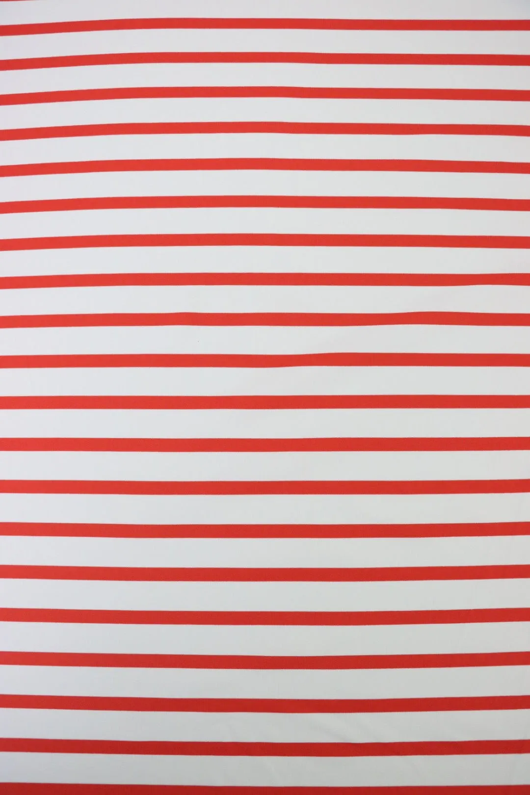 1YD PRECUT; Tomato & White Stripe Matte Nylon Spandex Tricot | Designer Deadstock