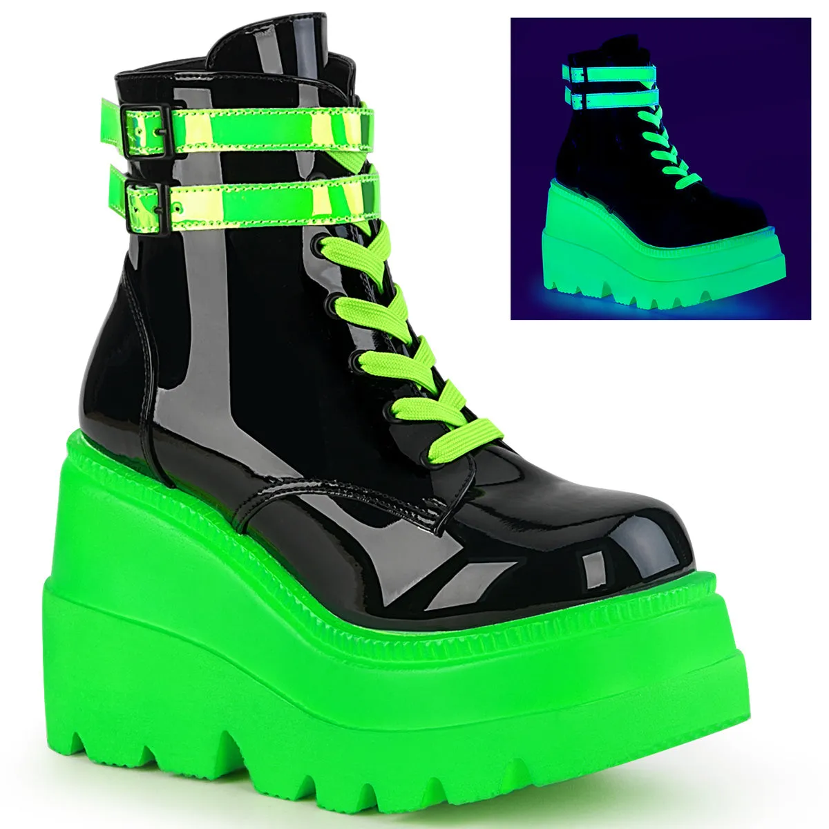 4 Inch Wedge Platform SHAKER-52 Neon Green