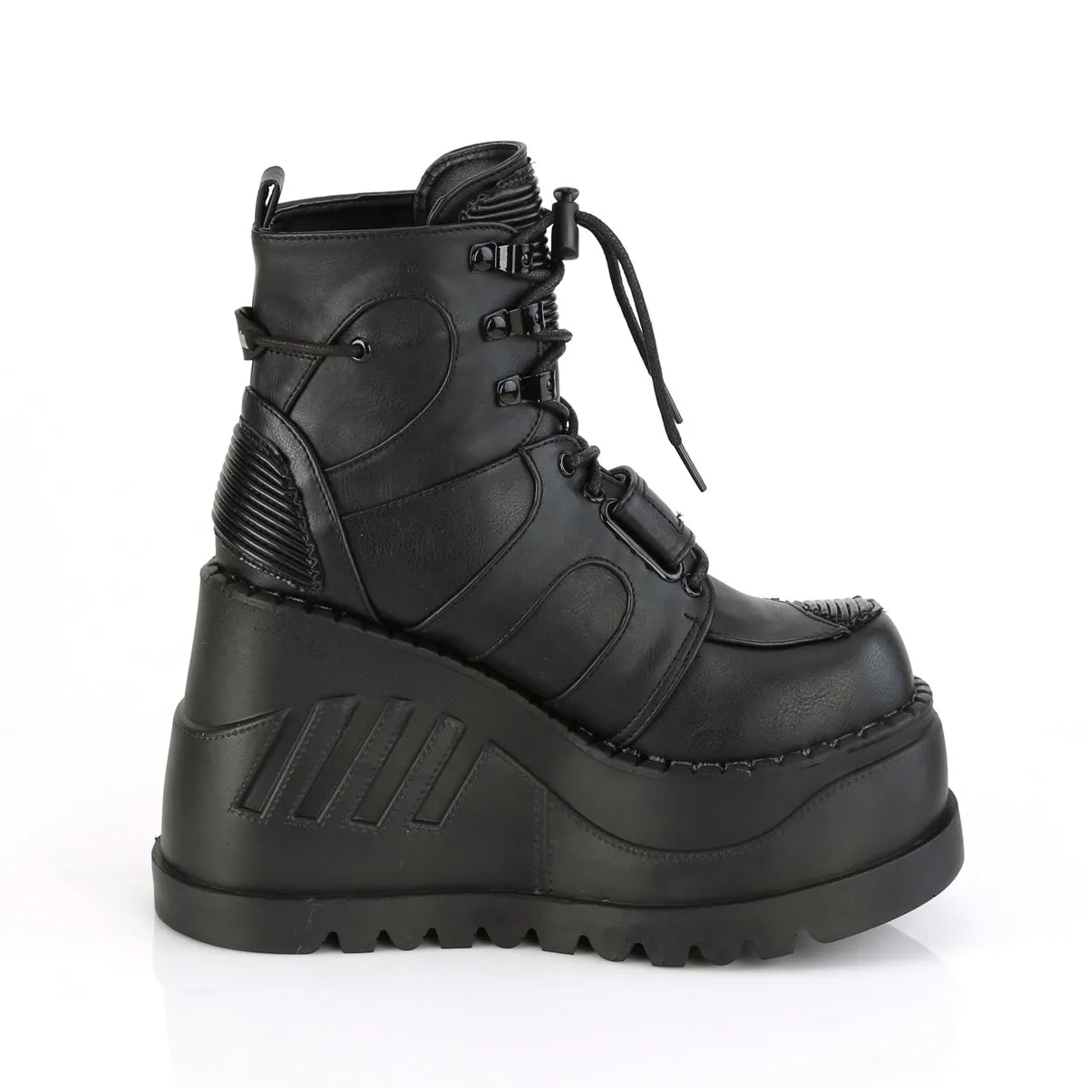 4 Inch Wedge Platform STOMP-13 Black