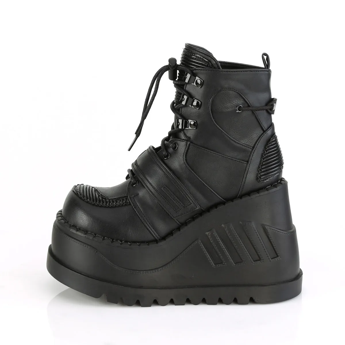 4 Inch Wedge Platform STOMP-13 Black