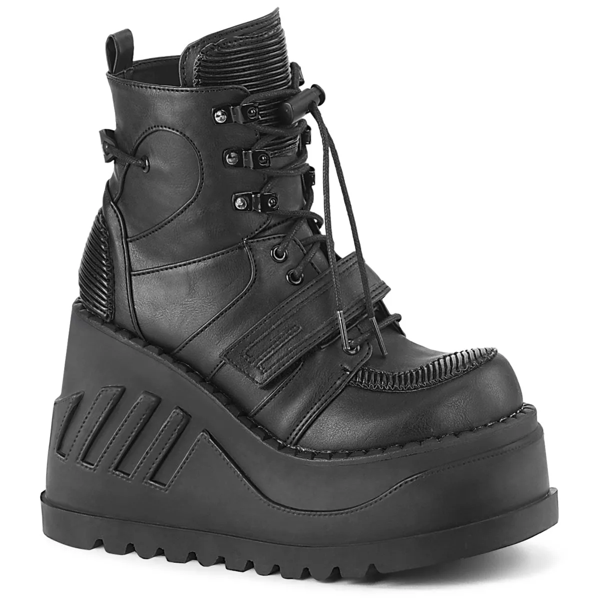 4 Inch Wedge Platform STOMP-13 Black