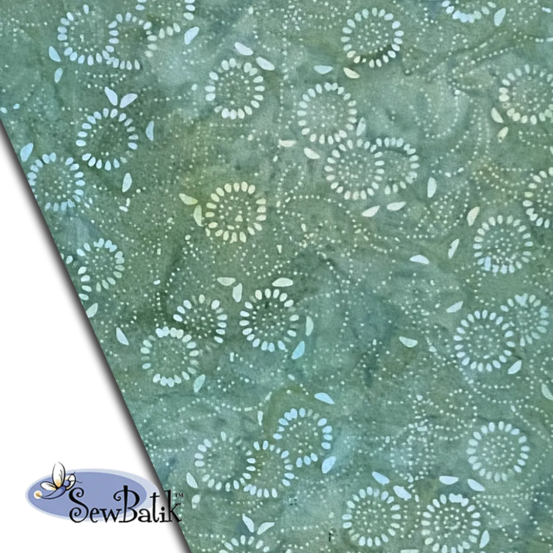 57" Batik Canvas (5oz) - Medora Flora - Sage