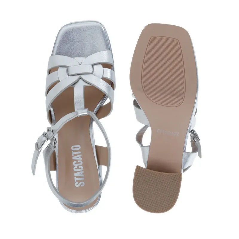 9AE02-SLR Sandal Heels - Silver