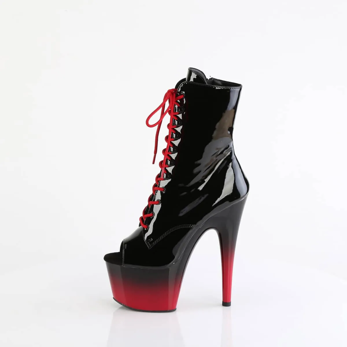 ADORE-1021BR-H Peep Toe Lace Up Ankle Boot