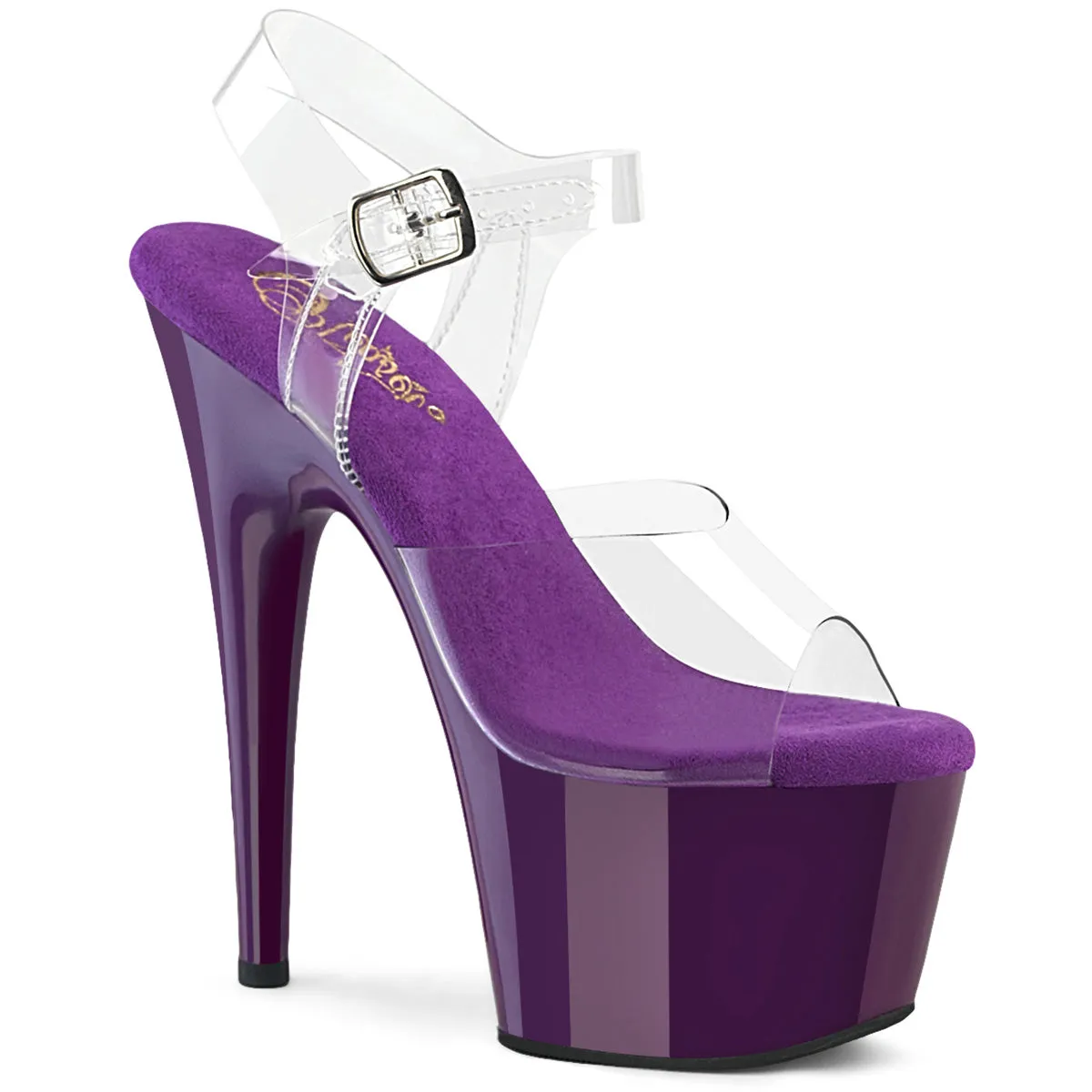 ADORE-708 Purple & Clear Platform Heels