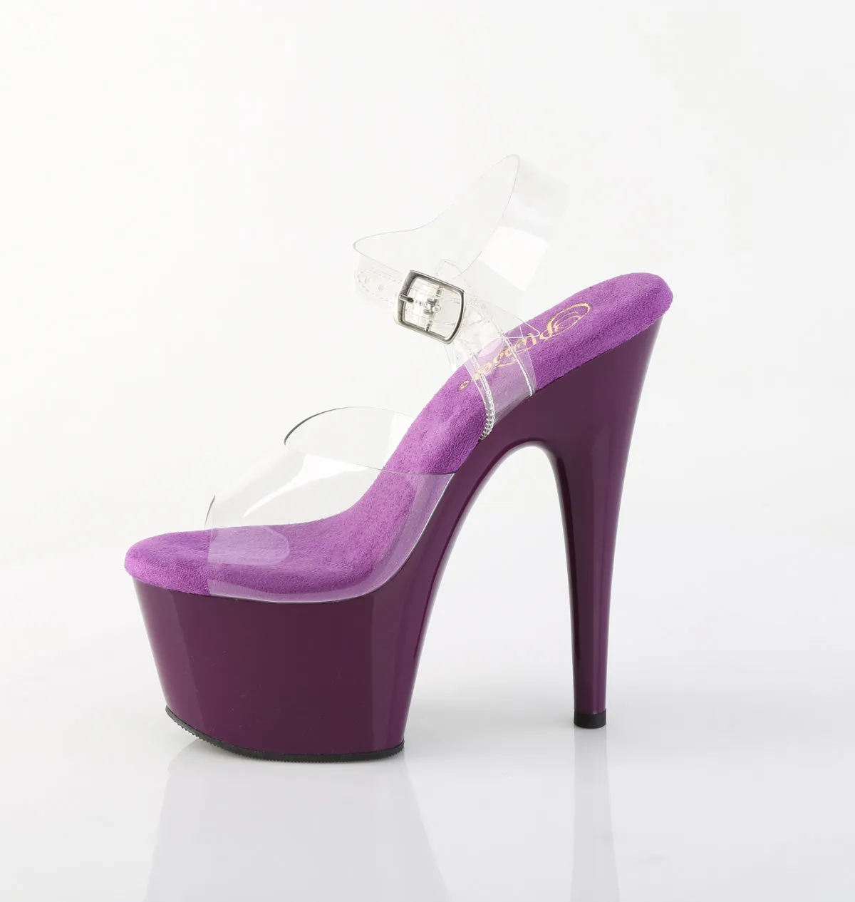 ADORE-708 Purple & Clear Platform Heels