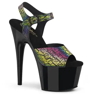 ADORE-708N-LTP Black & Multi Colour Ankle Peep Toe High Heel