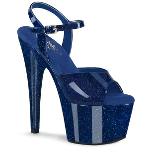 ADORE-709GP Navy Blue Glitter Patent 7 Inch Stripper Heels Clearance