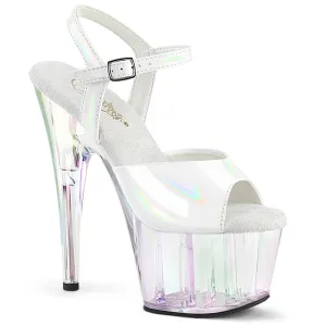 ADORE-709HT Holo White 7 Inch High Heel Sandal