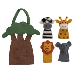 African Animal Finger Puppet Play Bag