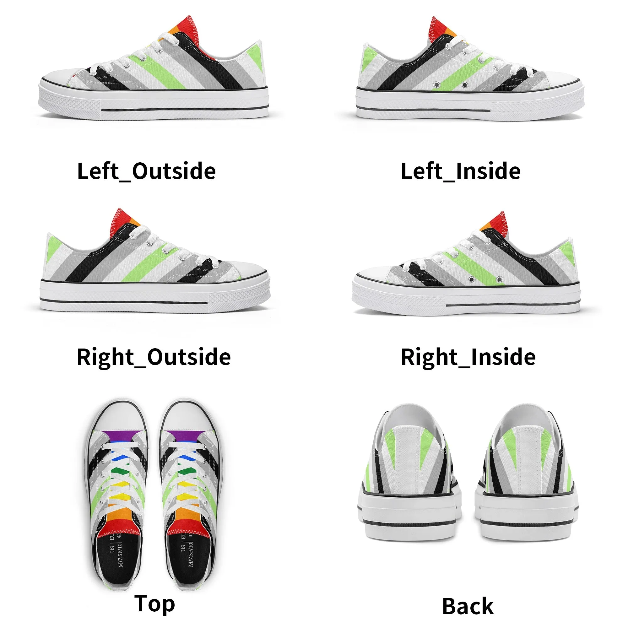 Agender Pride Collection - Womens Classic Low Top Canvas Shoes for the LGBTQIA  community