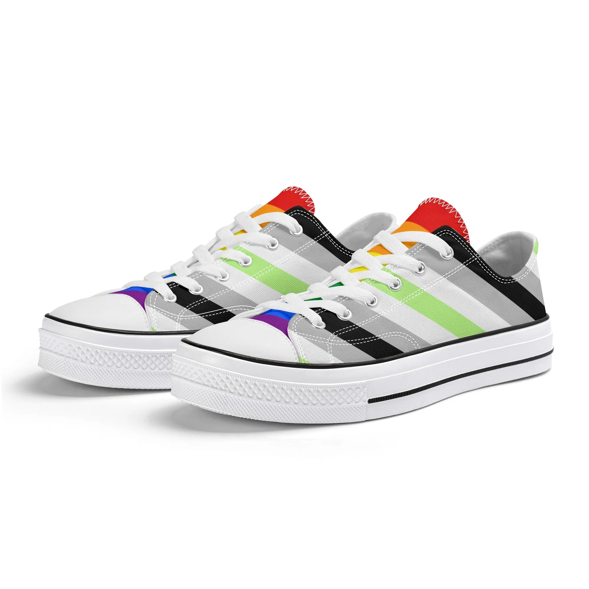 Agender Pride Collection - Womens Classic Low Top Canvas Shoes for the LGBTQIA  community