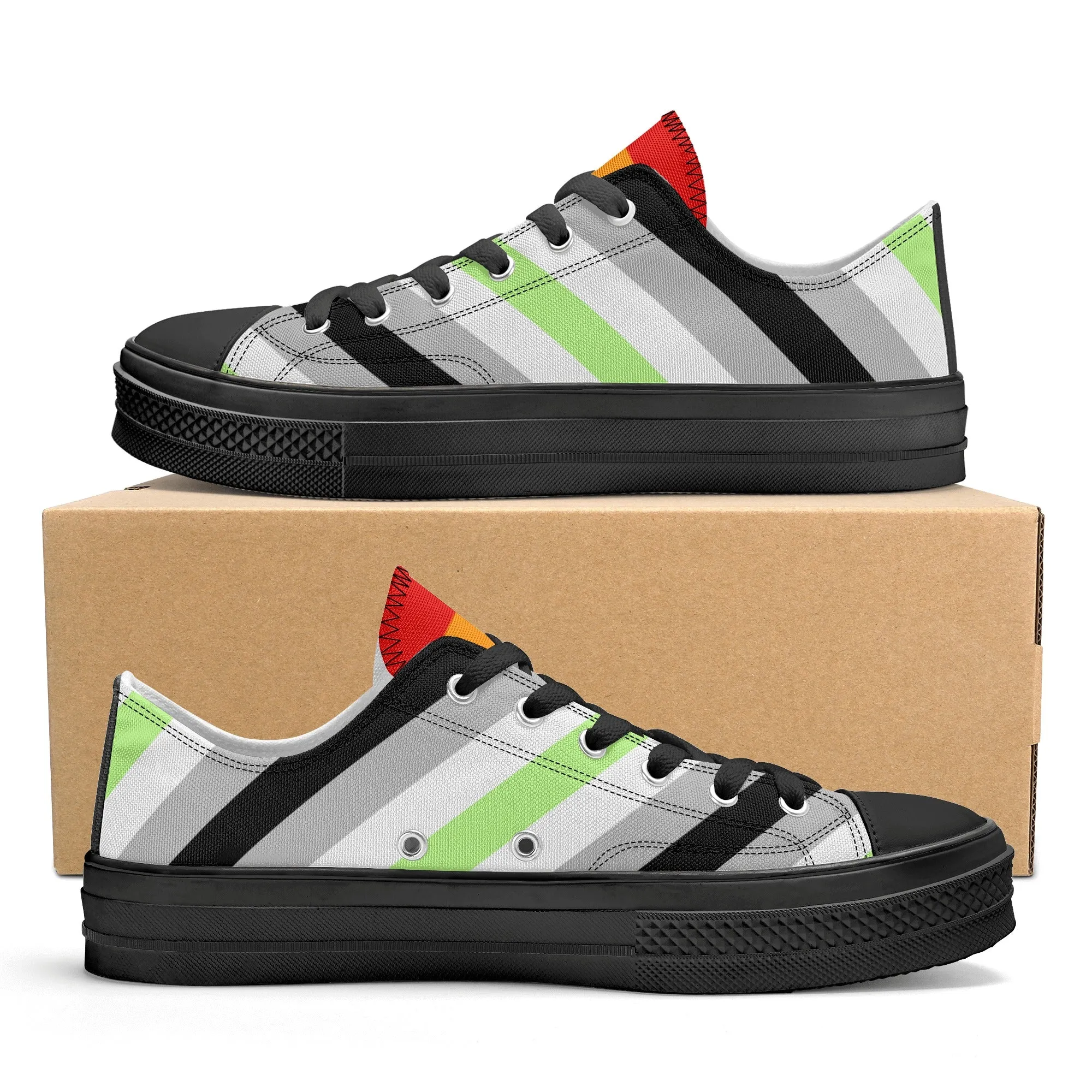 Agender Pride Collection - Womens Classic Low Top Canvas Shoes for the LGBTQIA  community