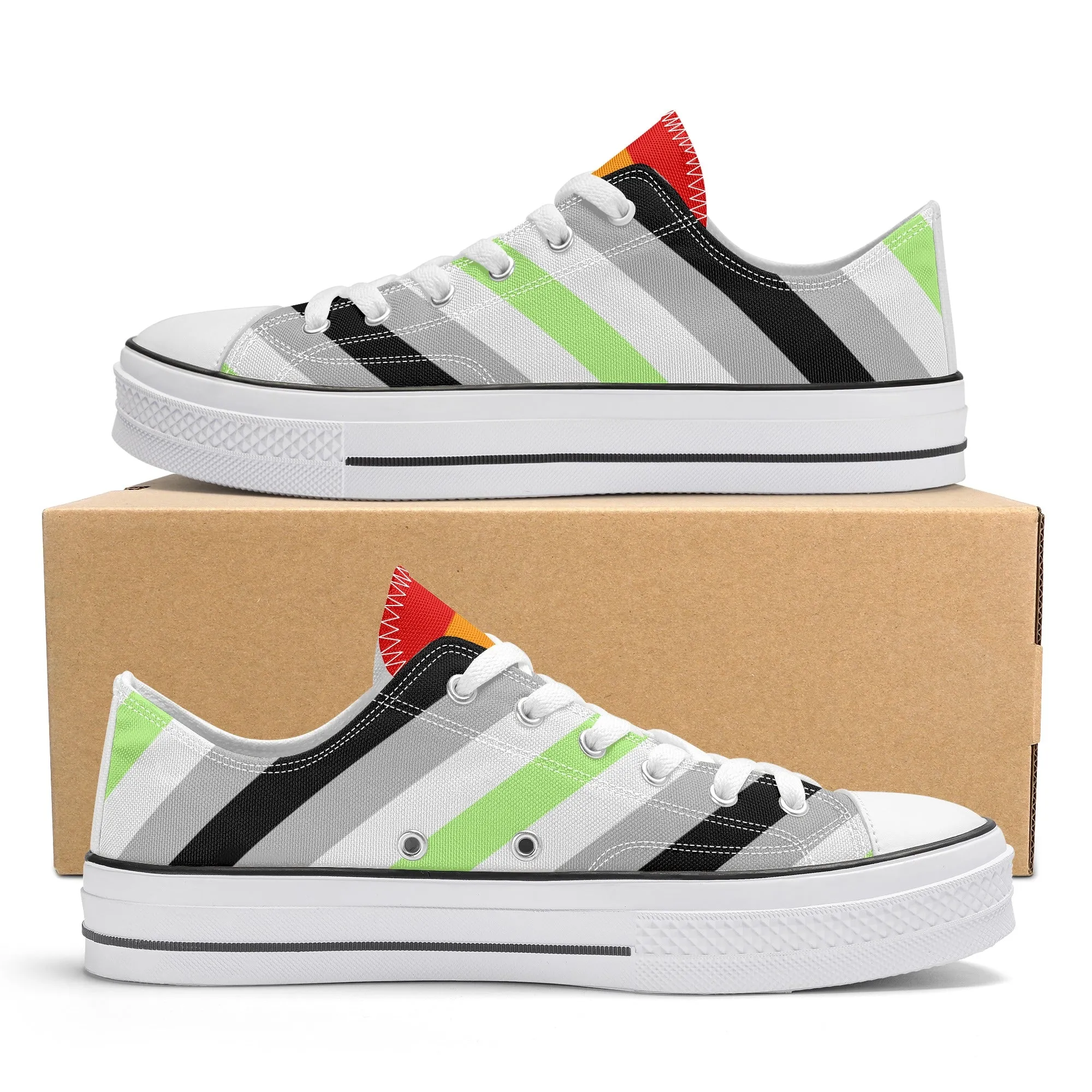 Agender Pride Collection - Womens Classic Low Top Canvas Shoes for the LGBTQIA  community