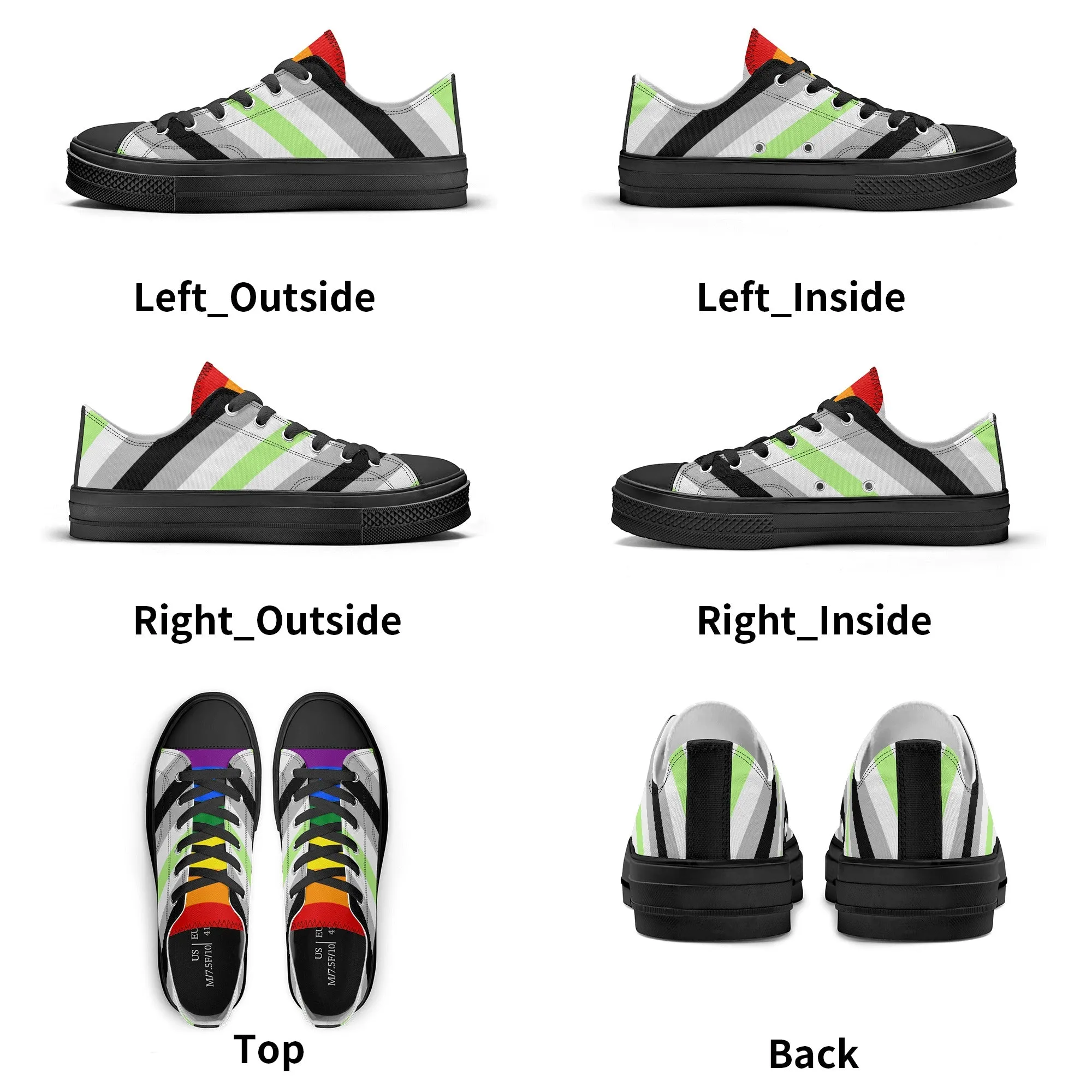 Agender Pride Collection - Womens Classic Low Top Canvas Shoes for the LGBTQIA  community