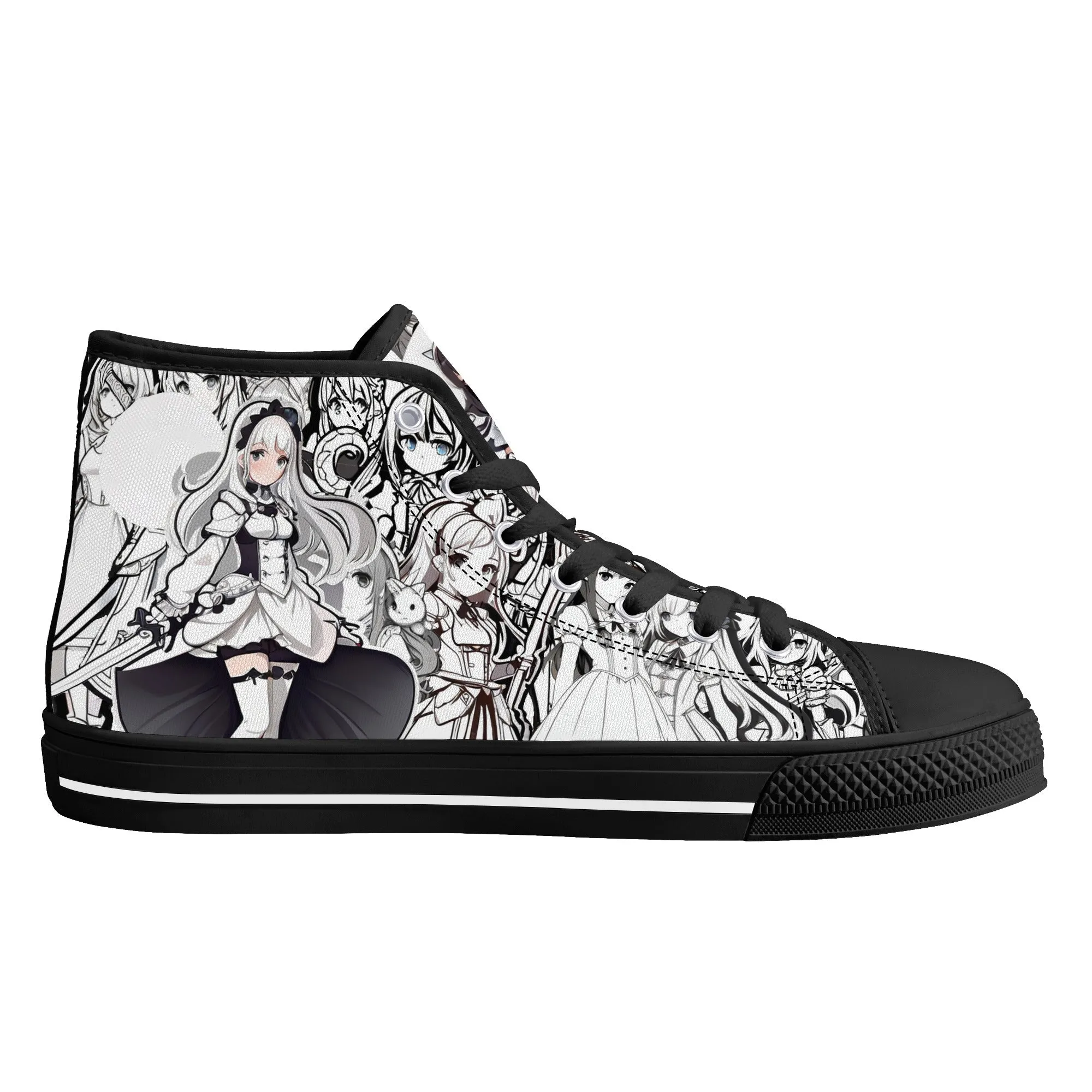 Anime Pattern Collection - Mens Classic High Top Canvas Shoes