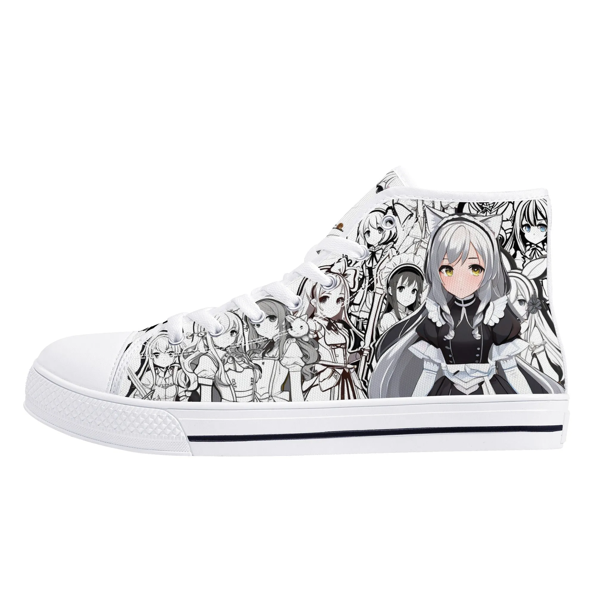 Anime Pattern Collection - Mens Classic High Top Canvas Shoes