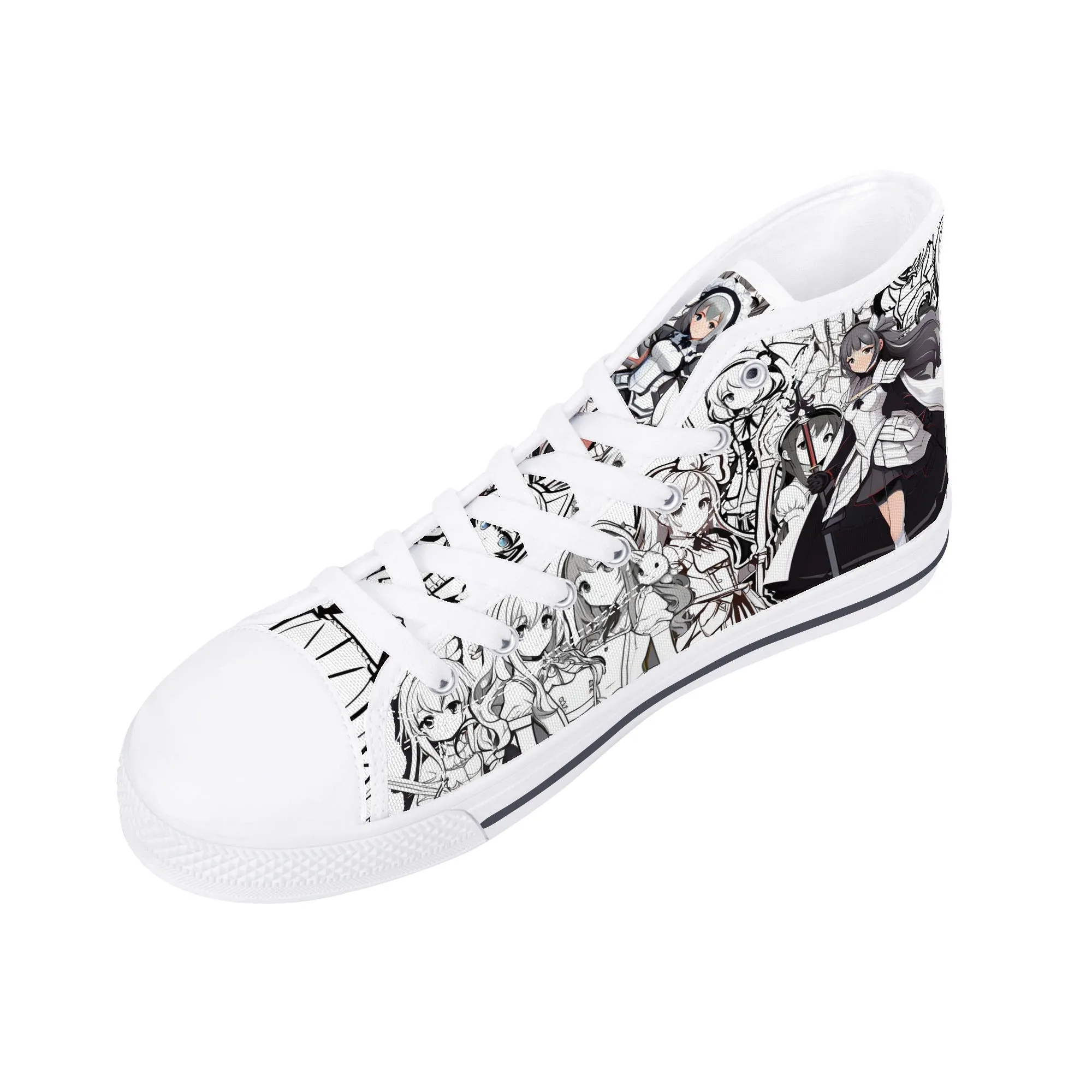 Anime Pattern Collection - Mens Classic High Top Canvas Shoes