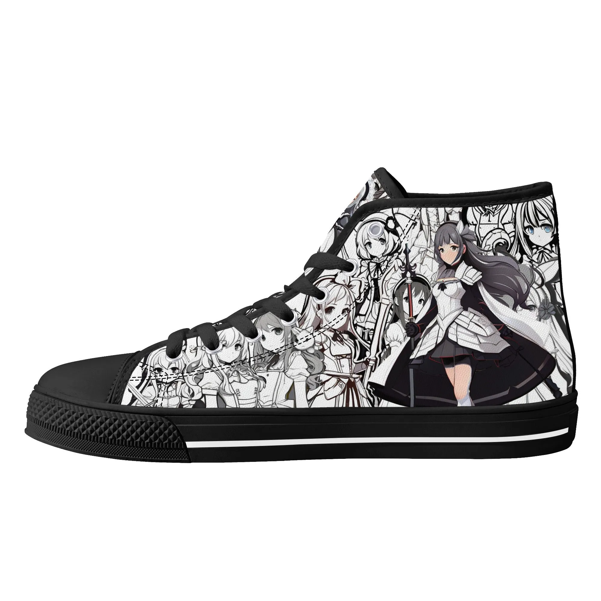 Anime Pattern Collection - Mens Classic High Top Canvas Shoes