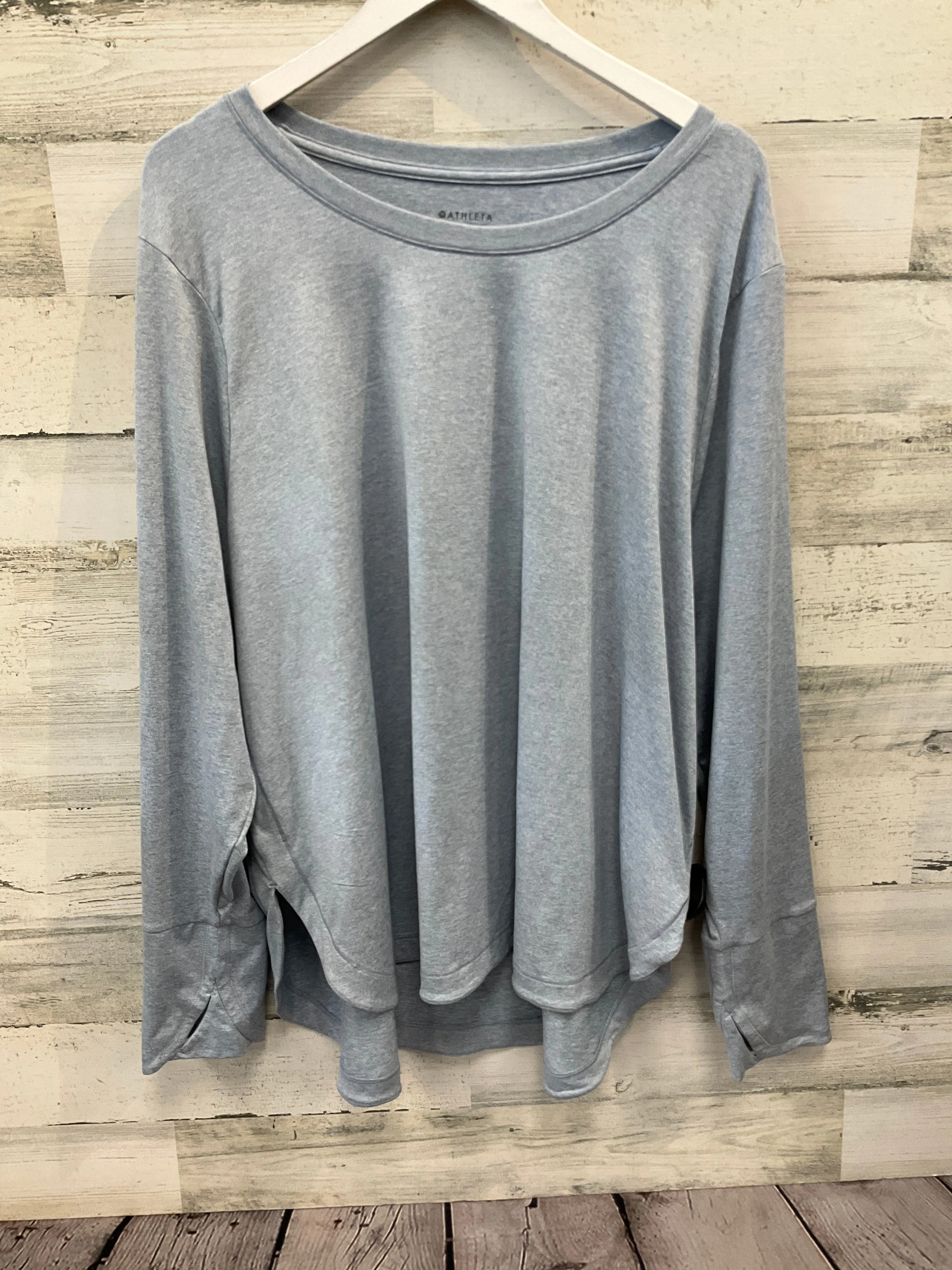 Athletic Top Long Sleeve Crewneck By Athleta In Blue, Size: 3x