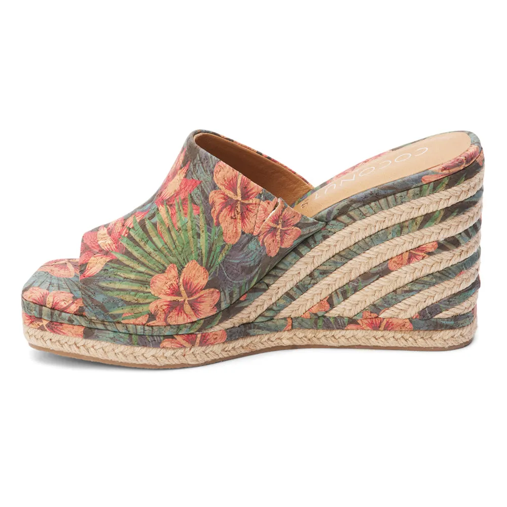 Audrey Floral Wedge Sandals