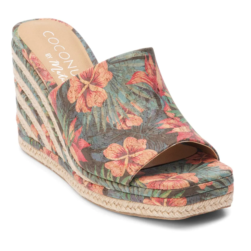 Audrey Floral Wedge Sandals