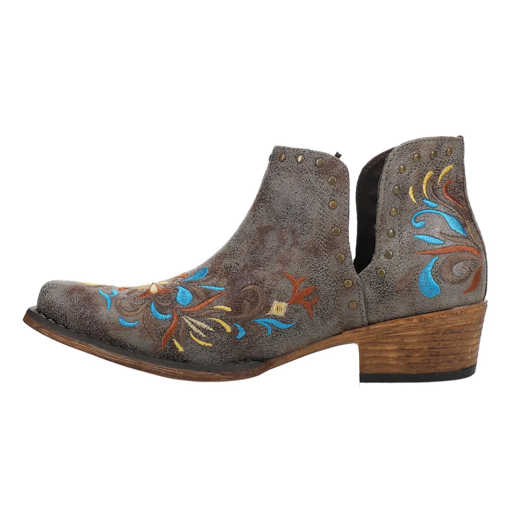 Ava Floral Embroidered Snip Toe Cowboy Booties