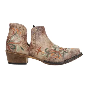 Ava Floral Embroidered Snip Toe Cowboy Booties