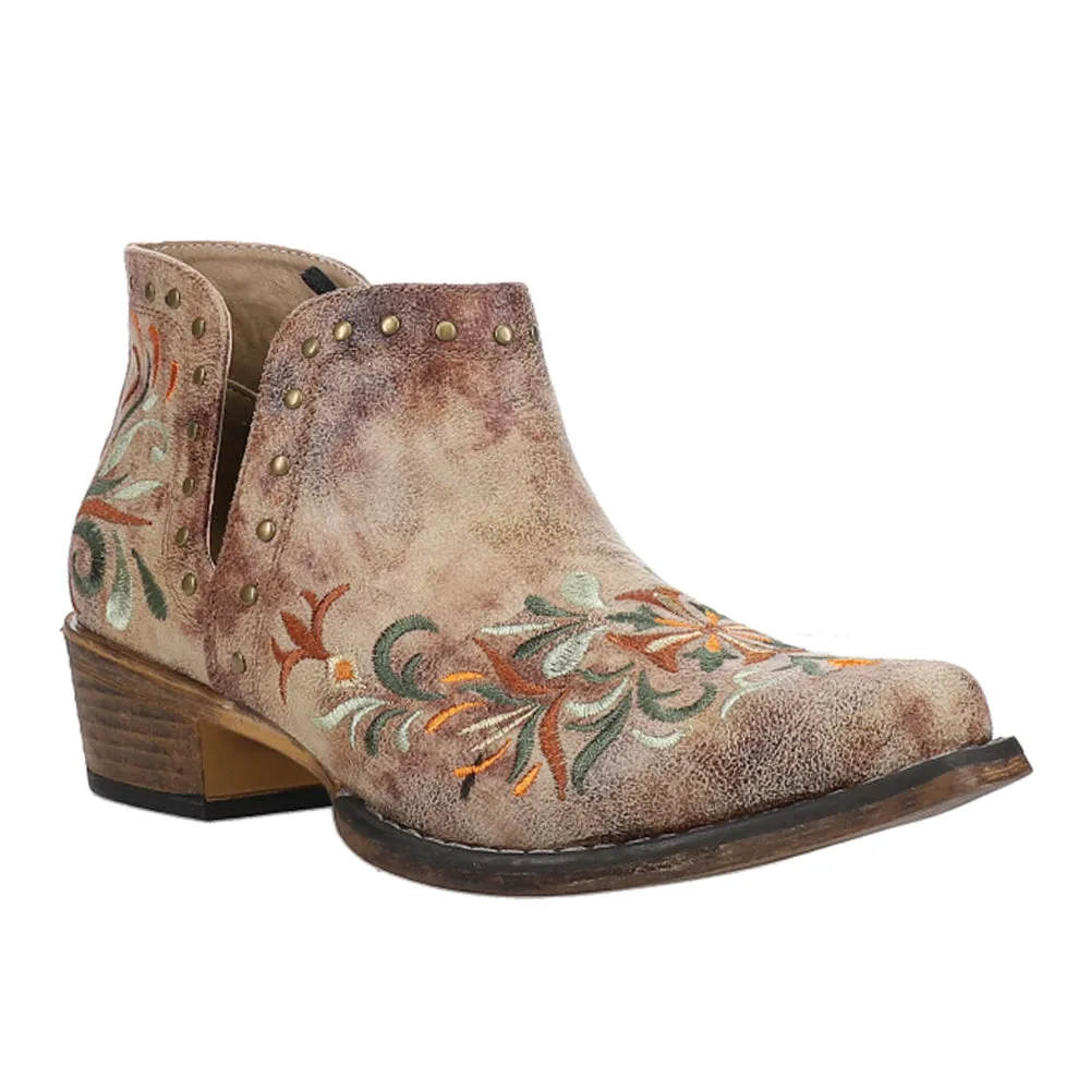 Ava Floral Embroidered Snip Toe Cowboy Booties