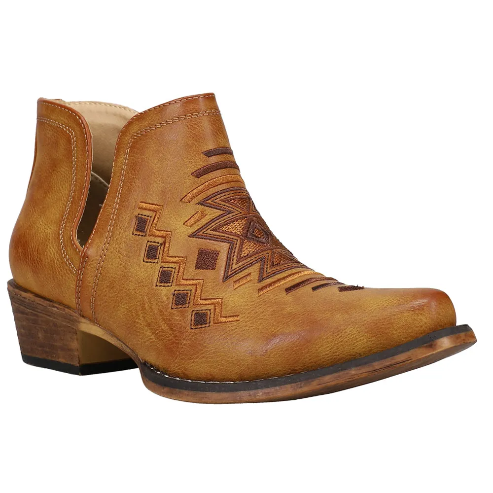 Ava Southwest Embroidered Snip Toe Cowboy Booties