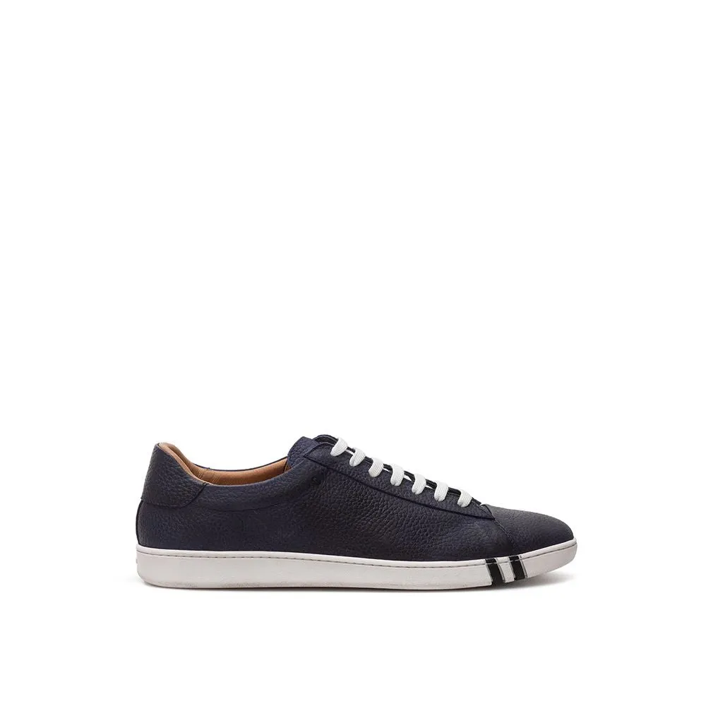 Bally Elegant Blue Leather Sneakers For Men