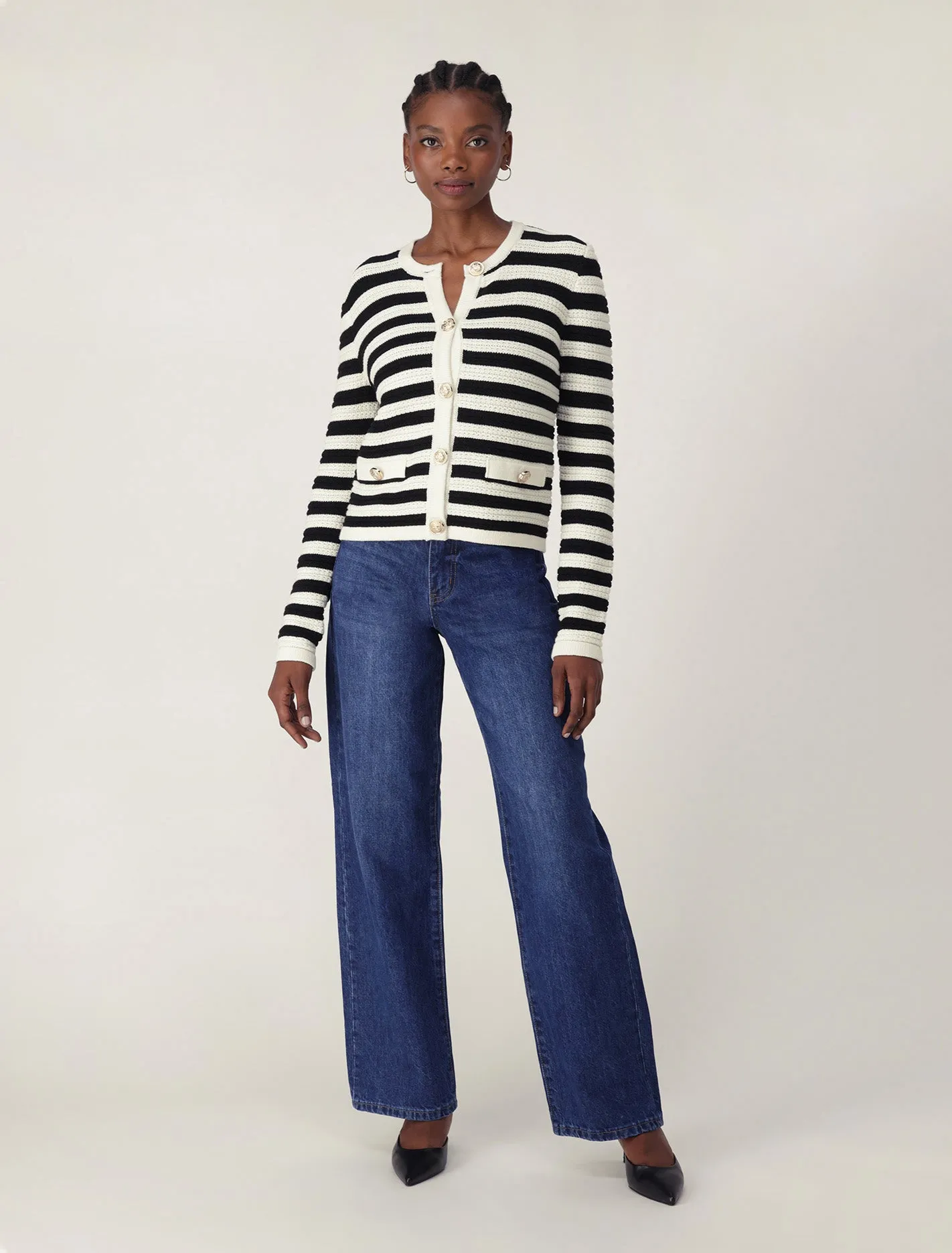 Beri Striped Knit Cardigan