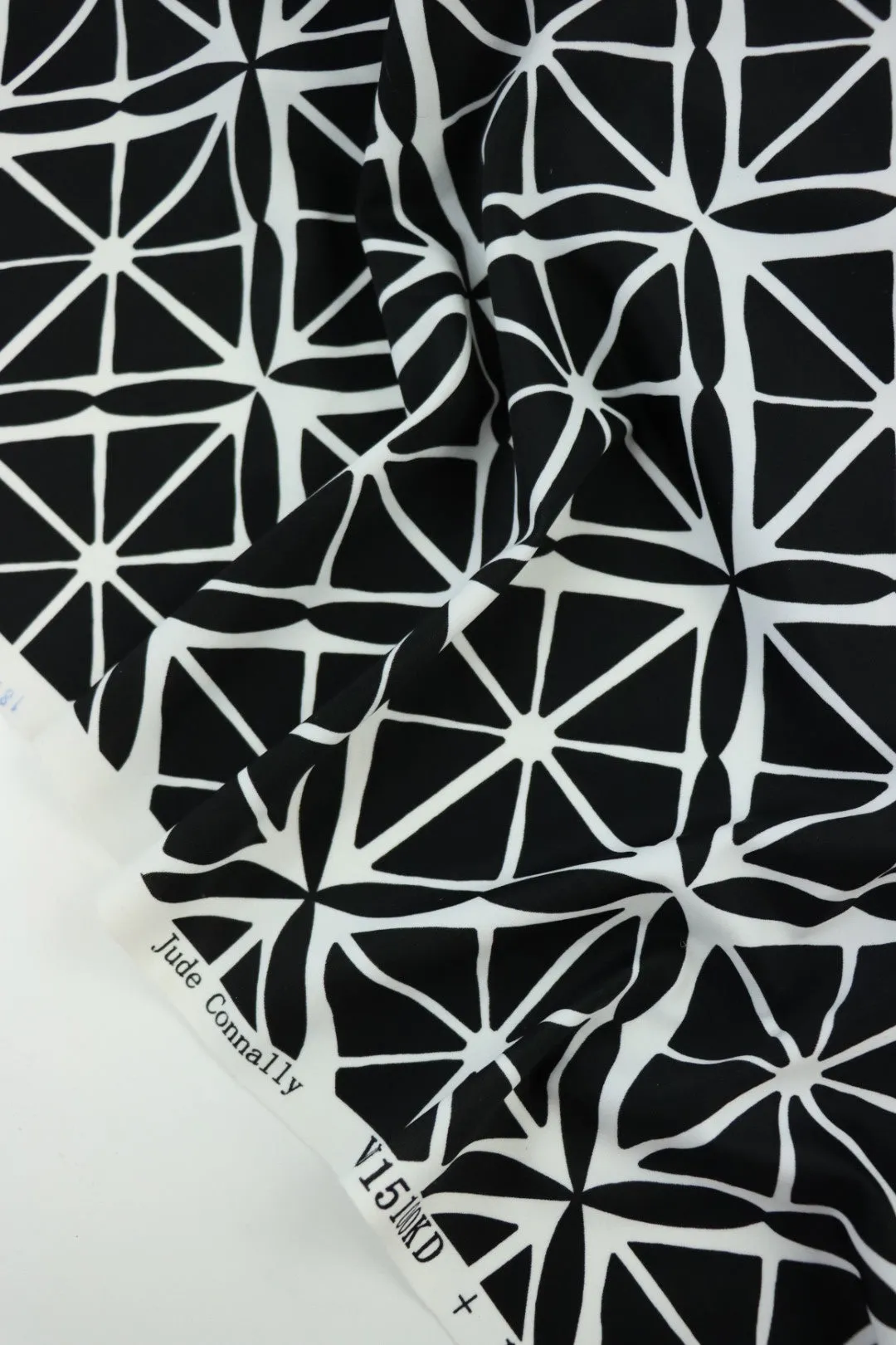 Black & White Centered Nylon Spandex Tricot | Designer Deadstock