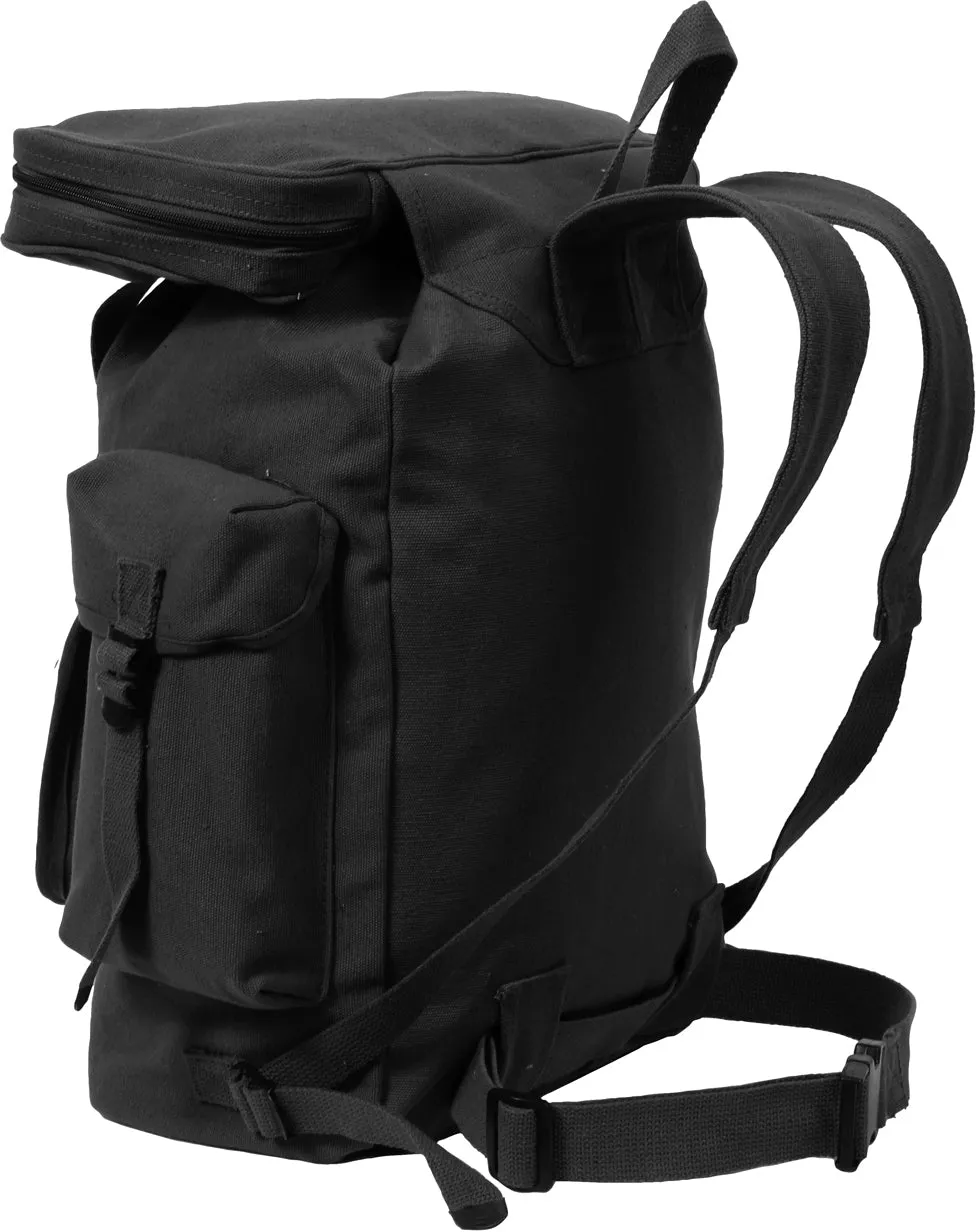 Black - Canvas European Style Rucksack Backpack