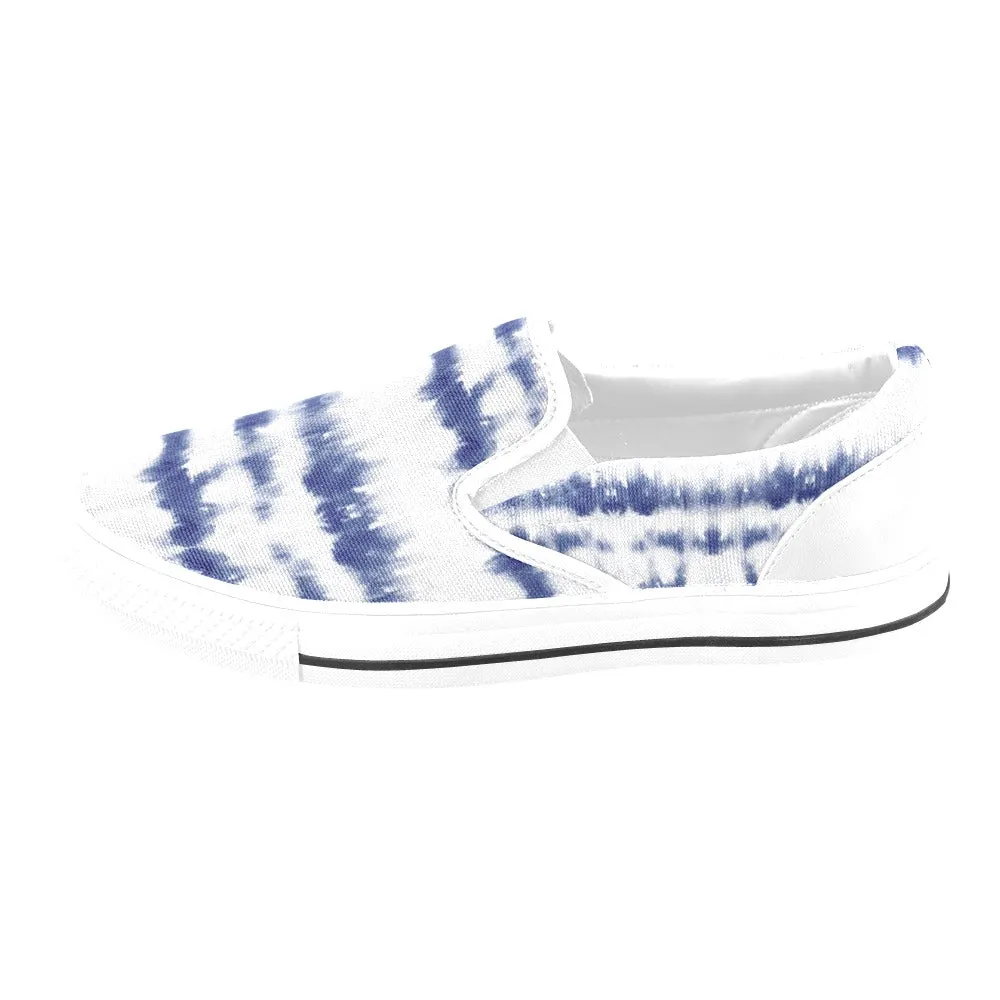 Blue Tie-dye Slip-on Canvas Women's Shoes