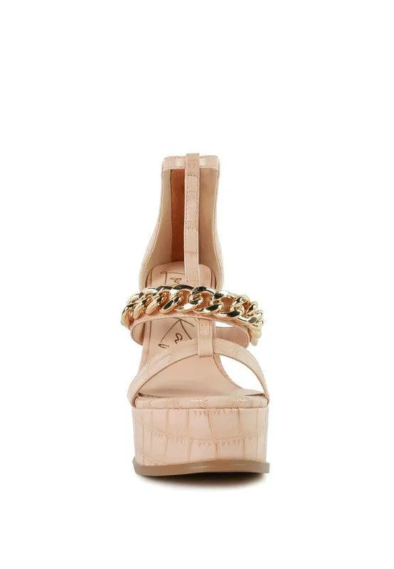 Bonita Metal Chain Zip Up Sandal