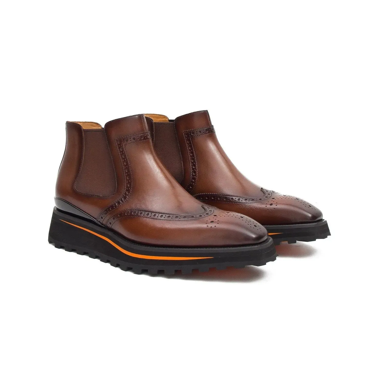 Brogue Thick-Soled Chelsea Boot 2891