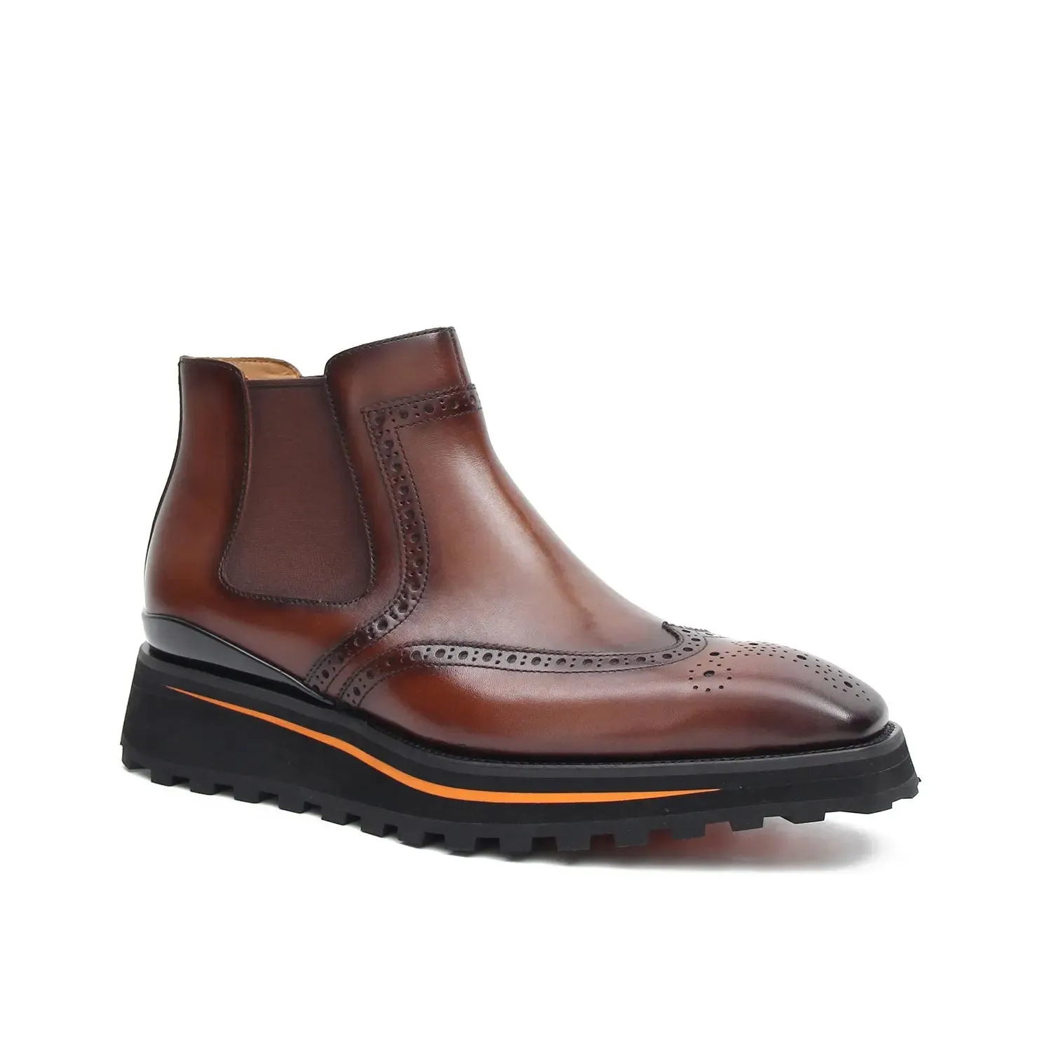 Brogue Thick-Soled Chelsea Boot 2891