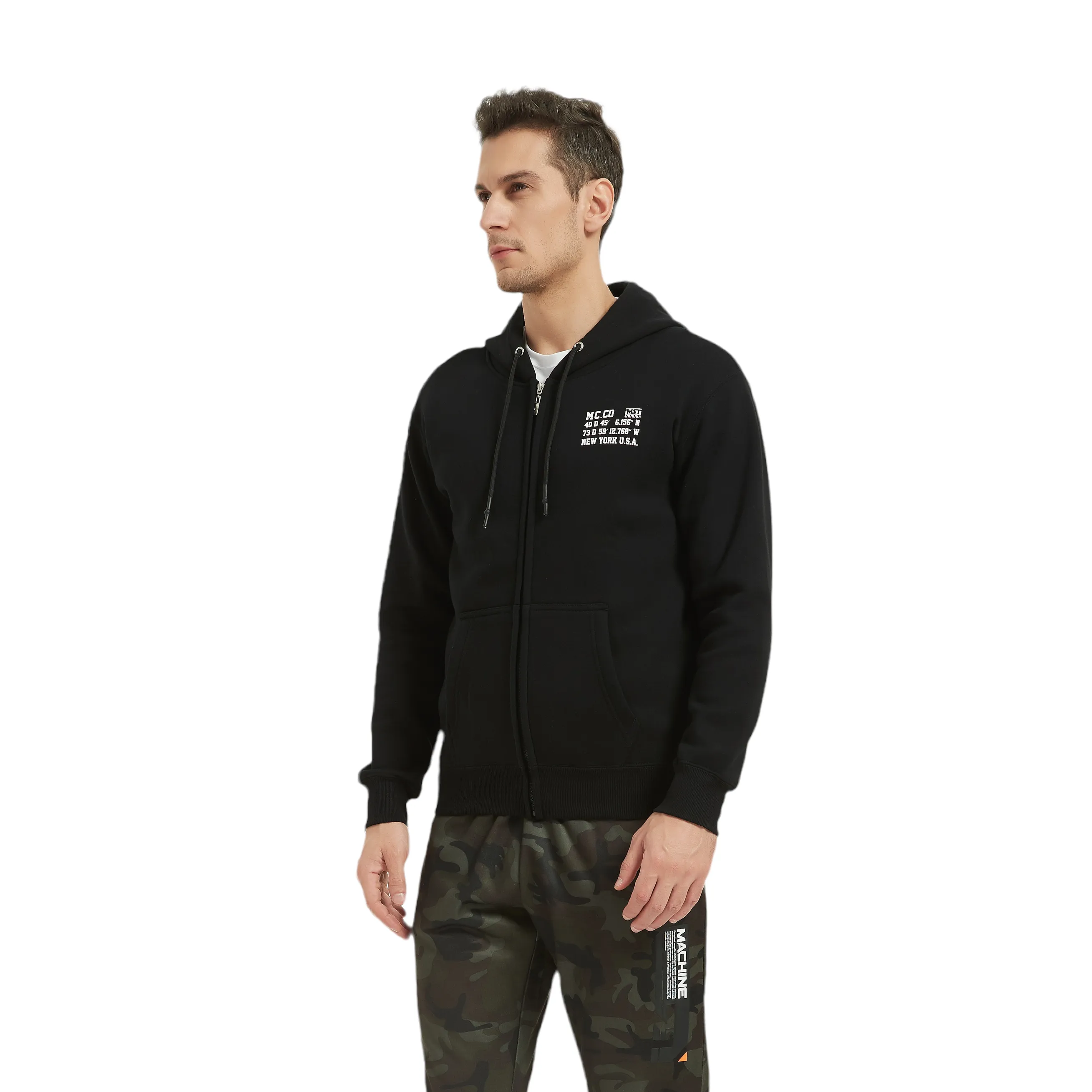 Brooklyn Full Zip Hoodies - 82nd Street - Black