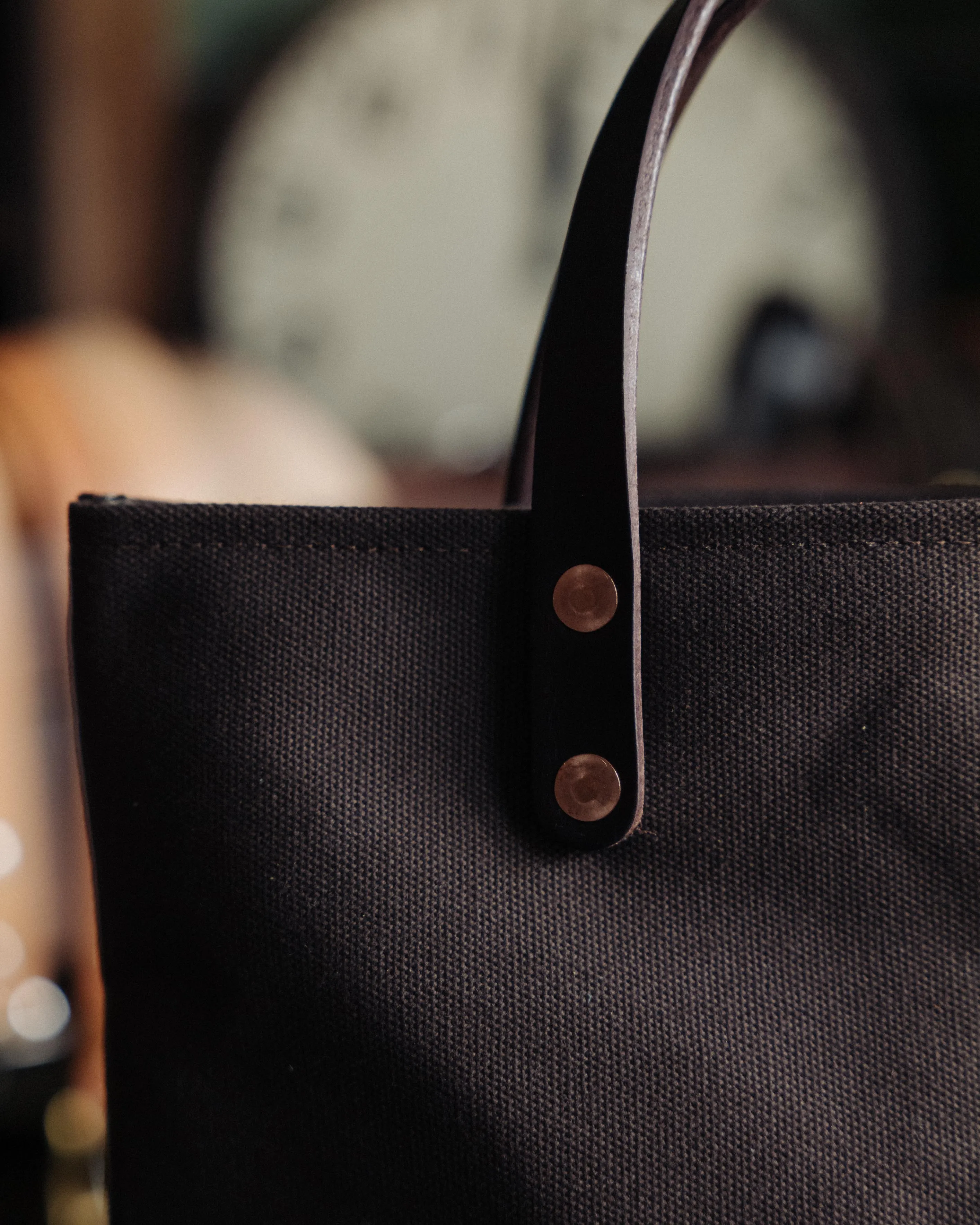 Brown Canvas East West Tote