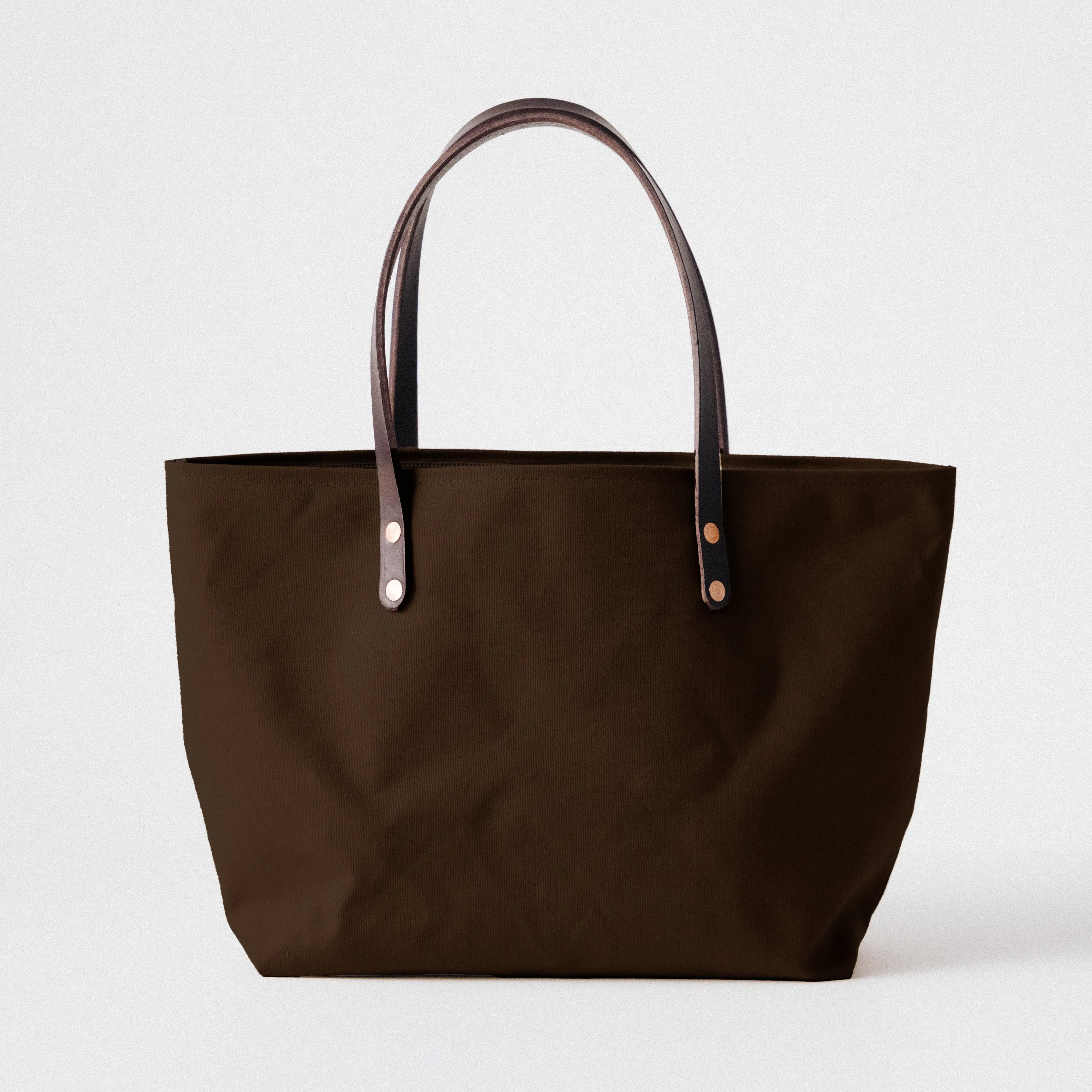 Brown Canvas East West Tote