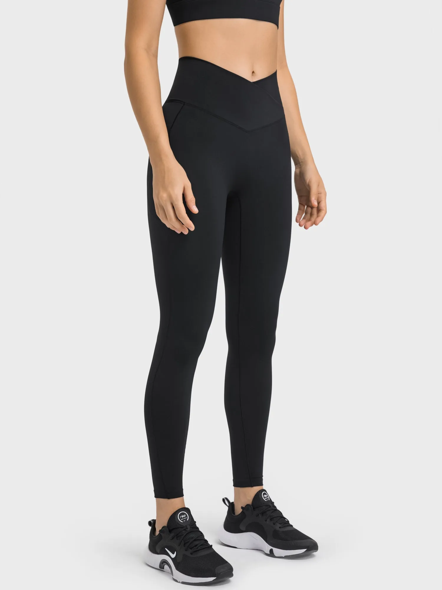 Butterly Crossover Waist Leggings with Pockets