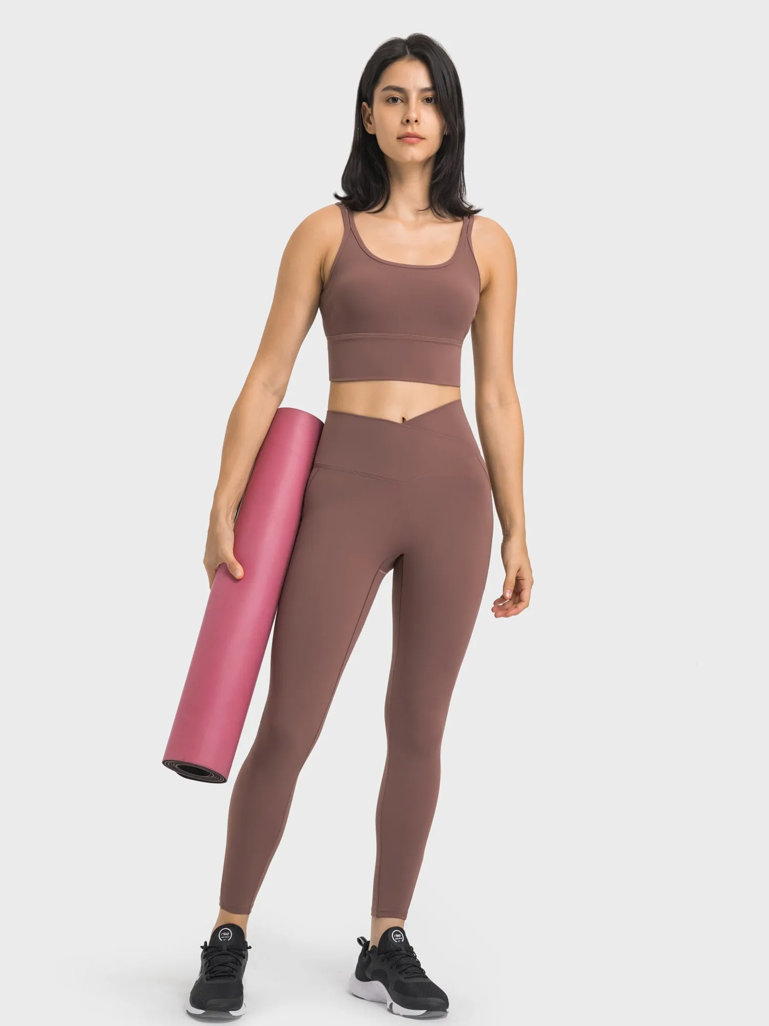 Butterly Crossover Waist Leggings with Pockets